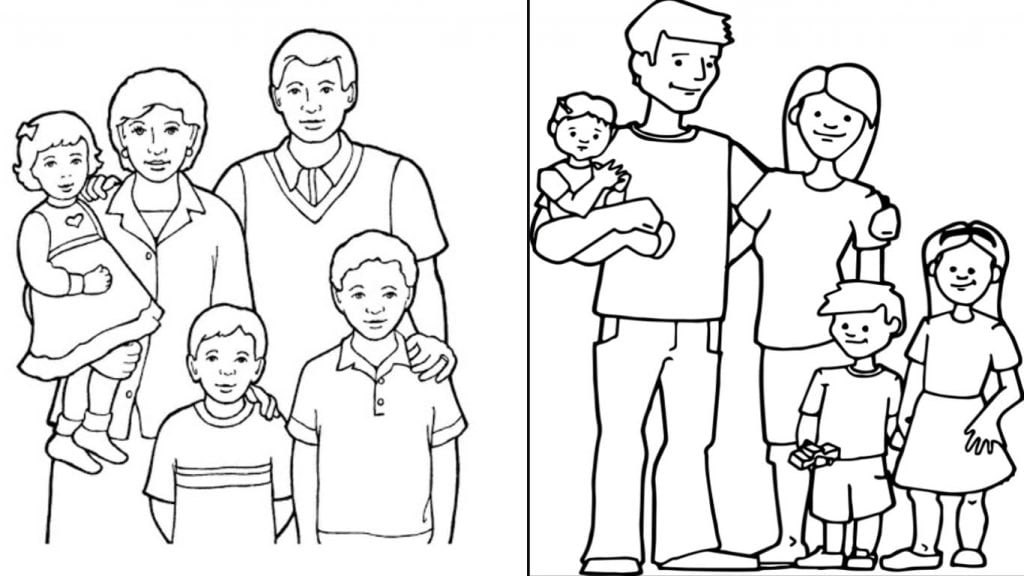 desenho de família para colorir e imprimir