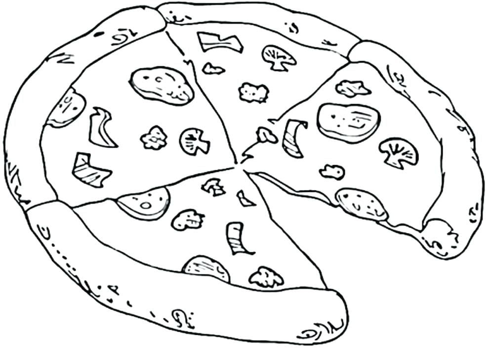 desenho de pizza para colorir