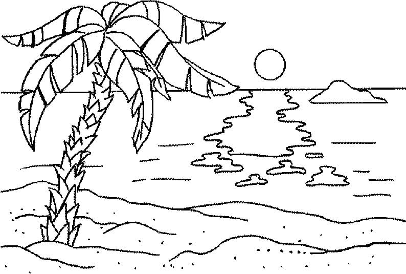 desenho de praia para colorir