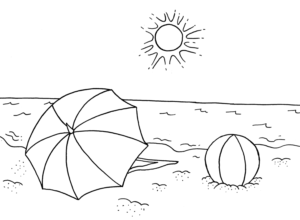 desenho de praia para pintar