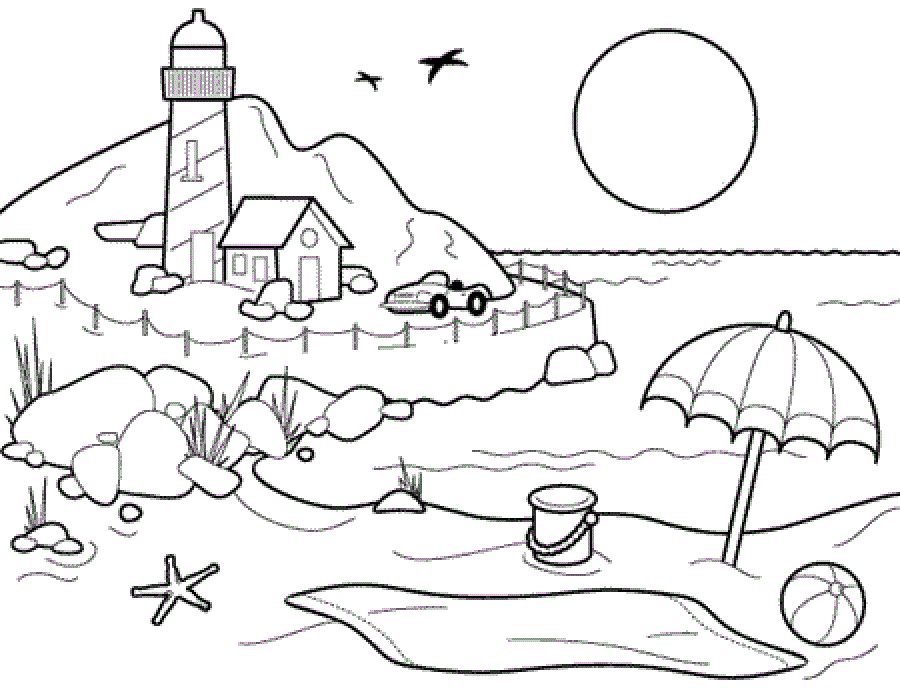 desenho de praia