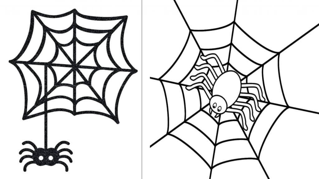 desenho de teia de aranha para colorir e imprimir