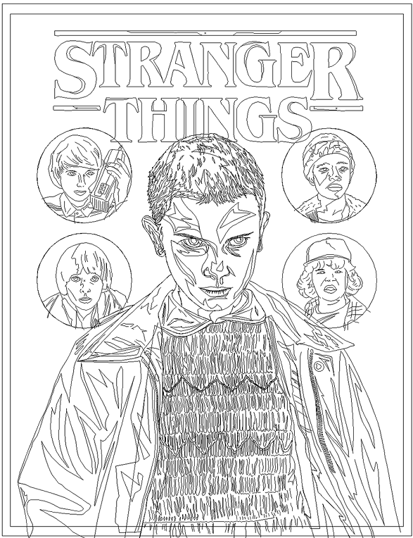 desenho do Stranger Things para colorir