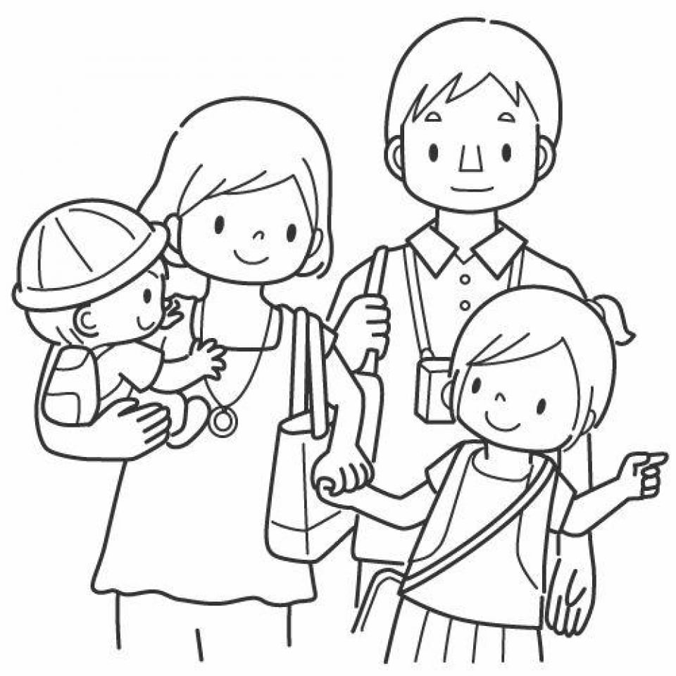 familia para colorir e desenhar