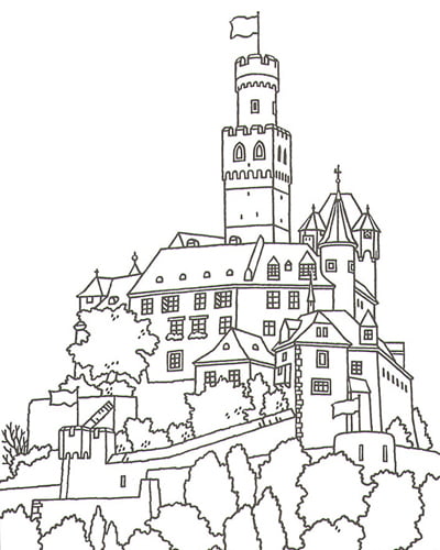 imagem de castelo para colorir