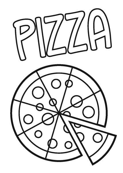 imagem de pizza para colorir