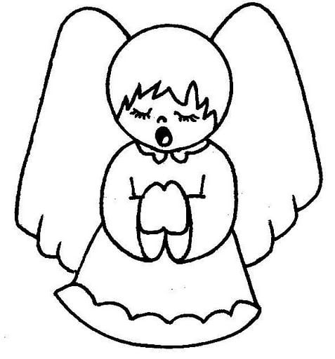 molde de anjo para colorir