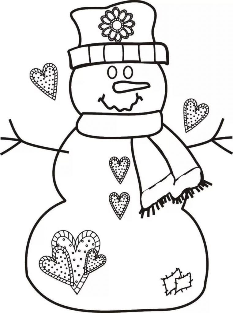 boneco de neve para colorir