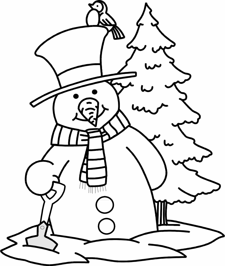 desenho de boneco de neve para pintar