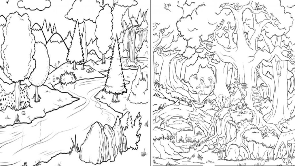 desenho de floresta para colorir imprimir