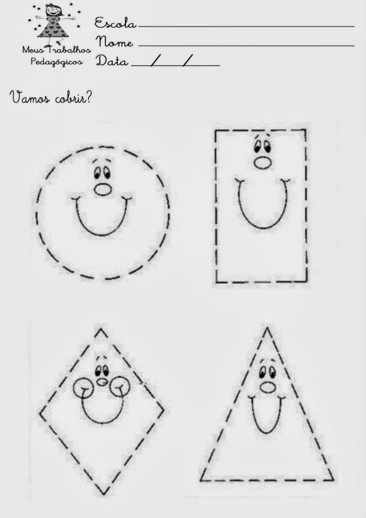 desenho de formas geométricas para recortar