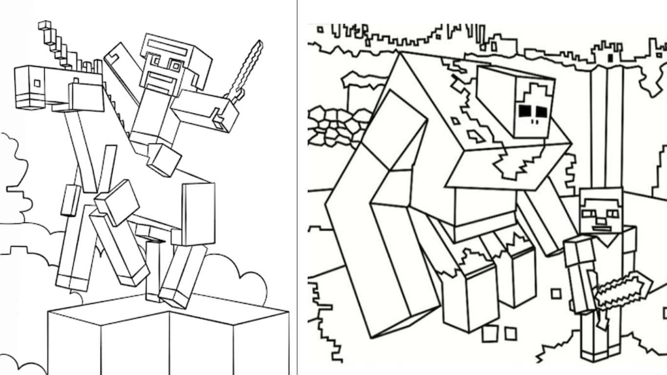 desenho de minecraft para colorir e imprimir