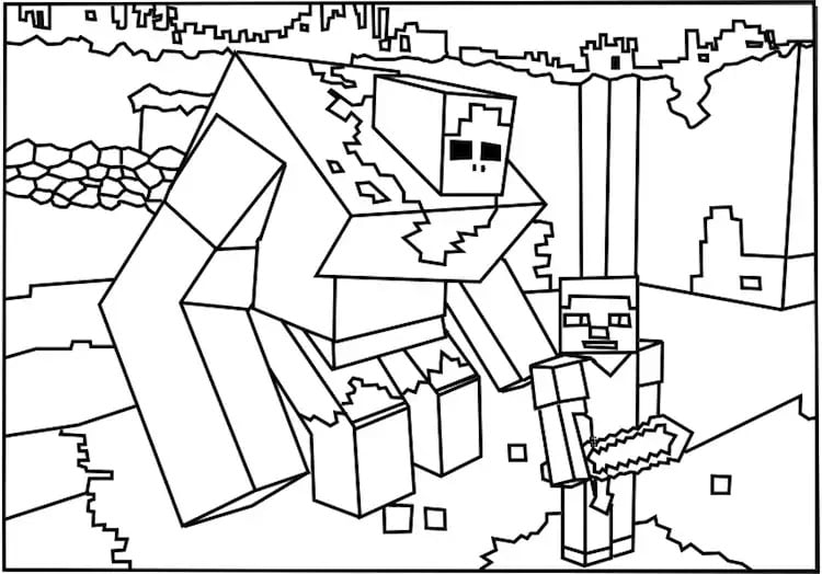 desenho de minecraft para colorir