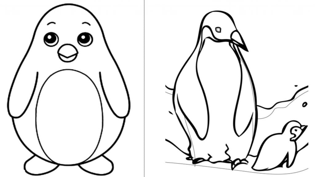 desenho de pinguim para colorir e imprimir