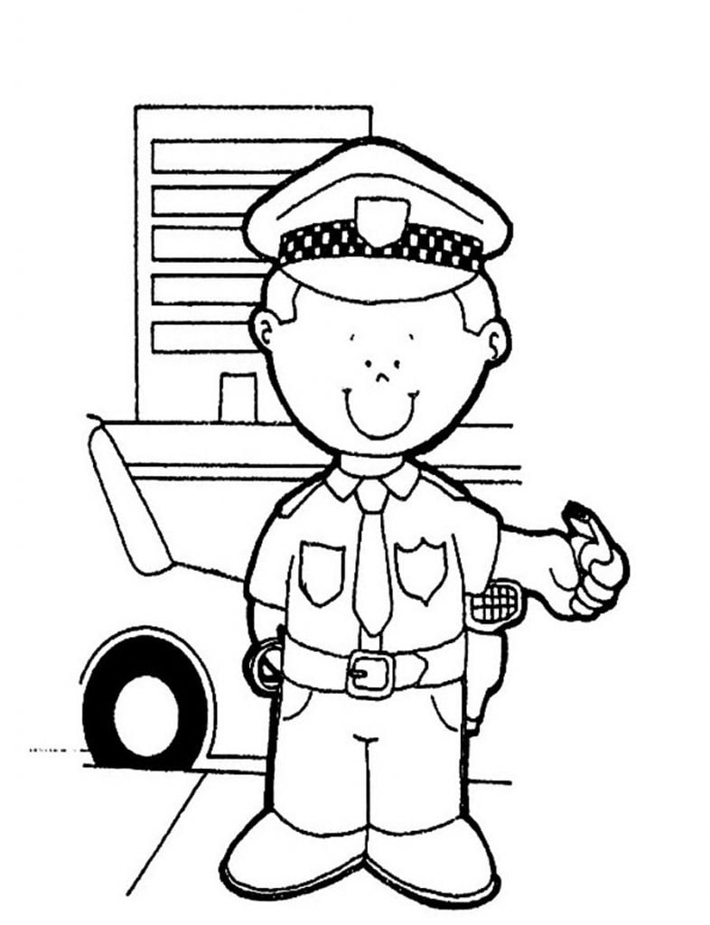 desenho de policial para colorir