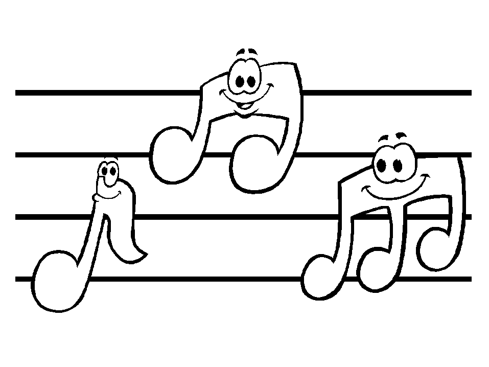 desenhos de notas musicais para colorir