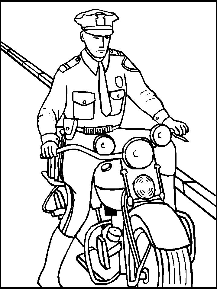 polícia para colorir