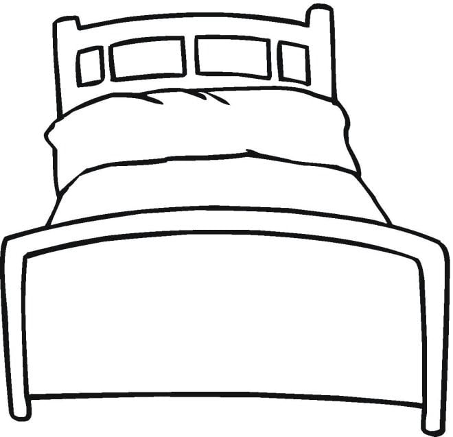 desenho de cama para colorir