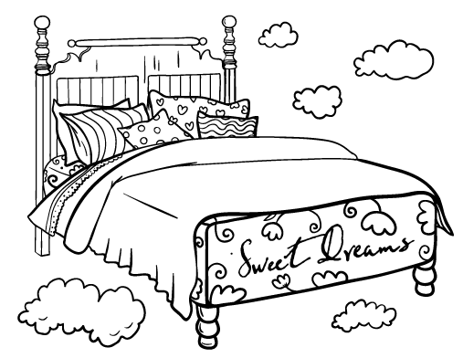 desenho de cama para desenhar