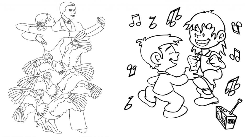 desenho de dança para colorir e imprimir