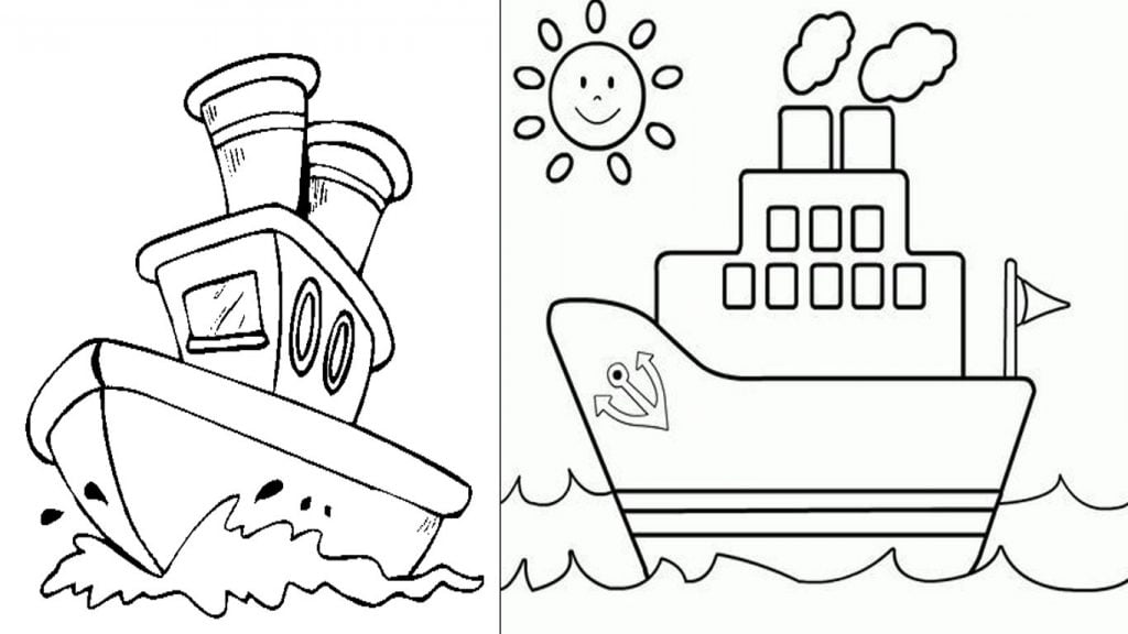 desenho de navio para colorir e imprimir