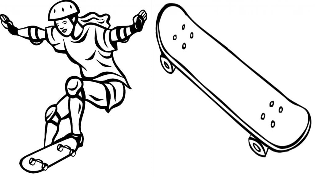 desenho de skate para colorir e imprimir