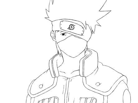 Desenho do Kakashi para cololrir