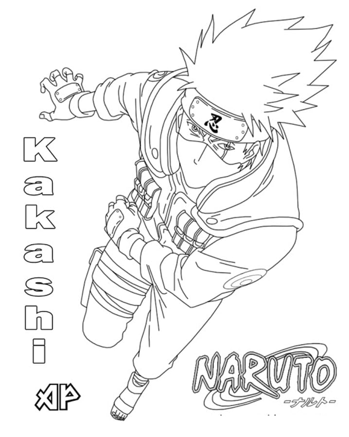 Desenho do Kakashi para pintar