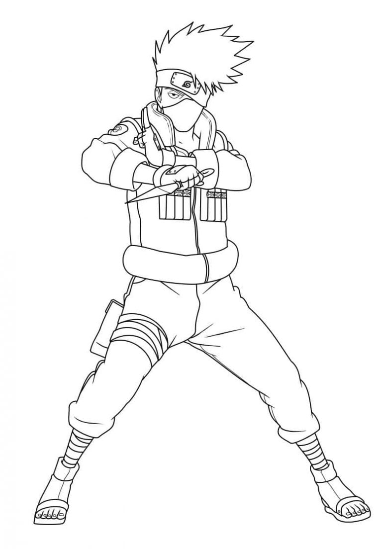 Desenho do Kakashi para desenho, imprimir e pintar