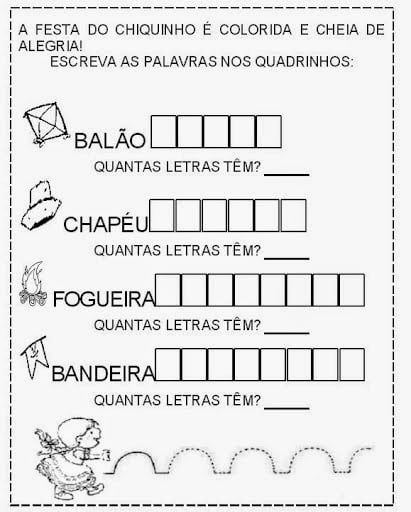 atividades de sao joao para pintar e fazer em casa