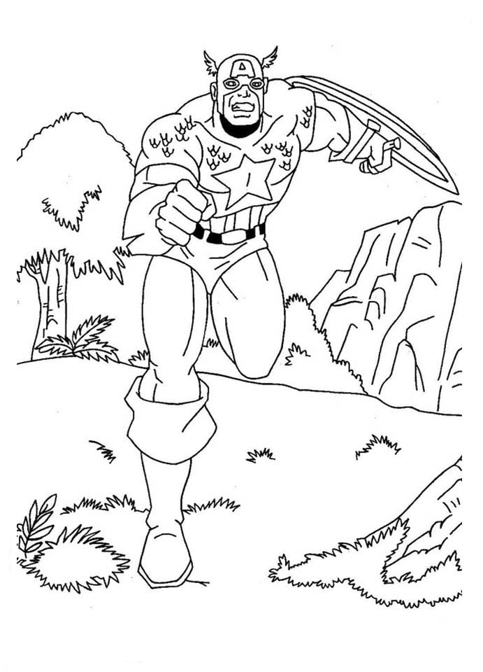 desenho de Capitão America para colorir