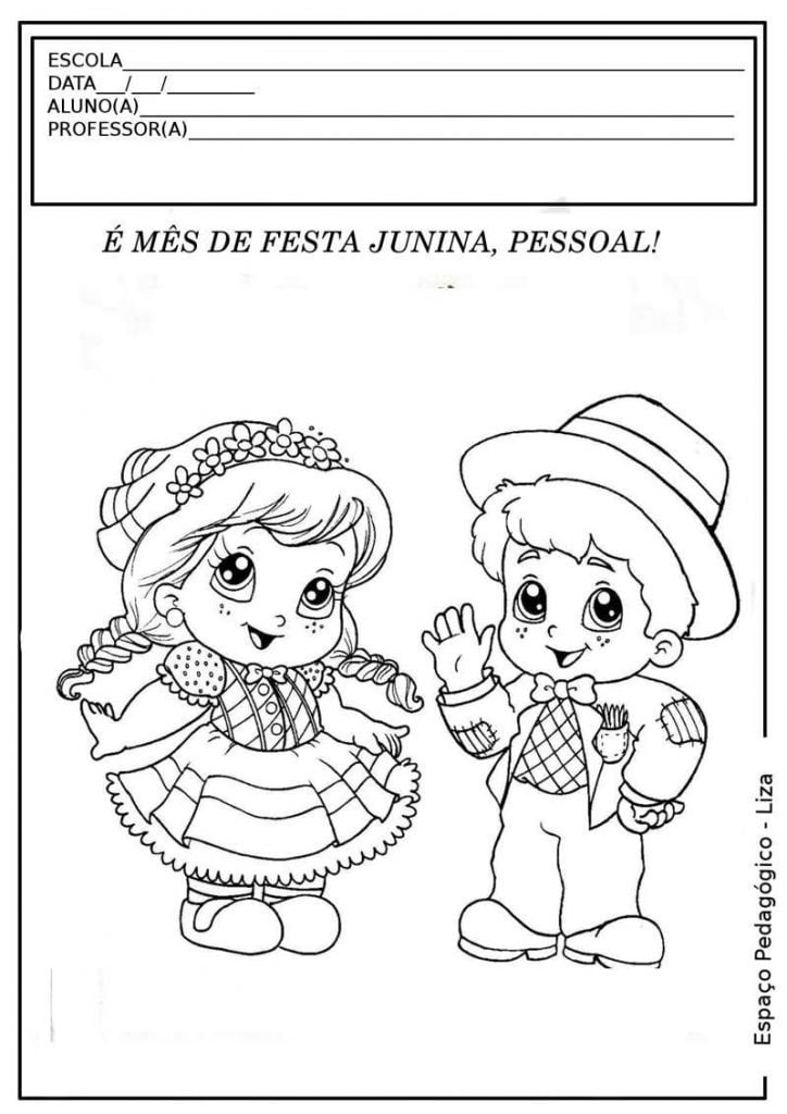 desenho de Festa Junina para atividades