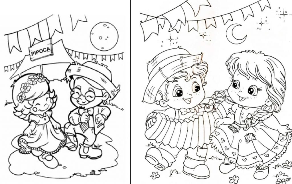 desenho de festa junina para colorir e imprimir