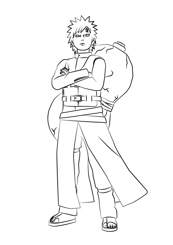 desenho do Gaara para colorir