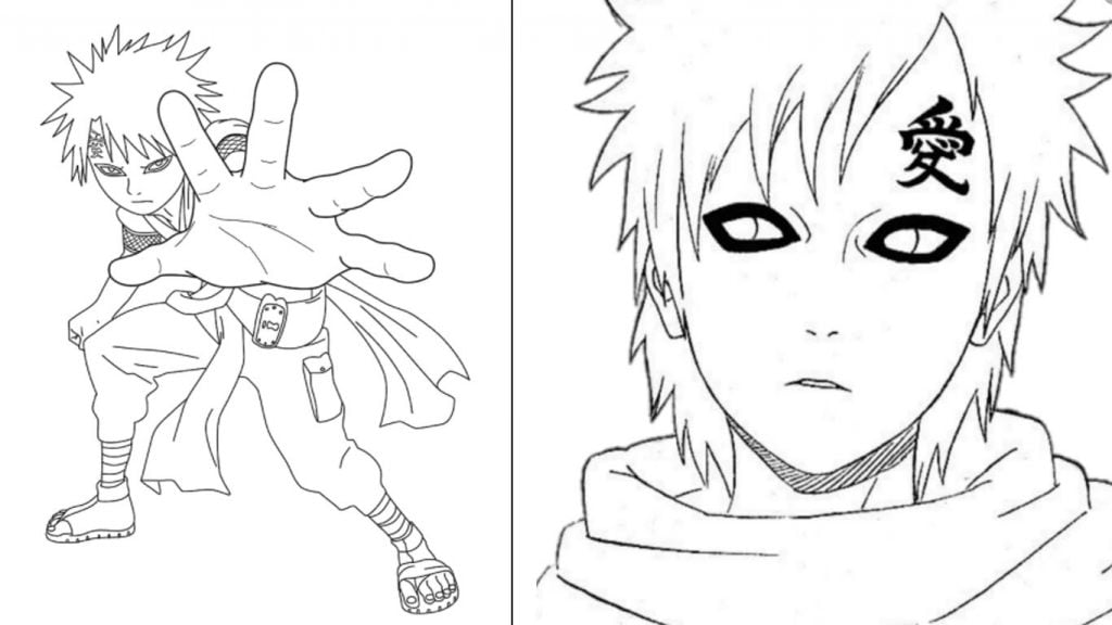 desenho do gaara para colorir e imprimir