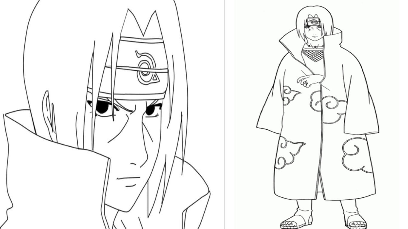 Desenho do Itachi Uchiha para colorir, imprimir e desenhar