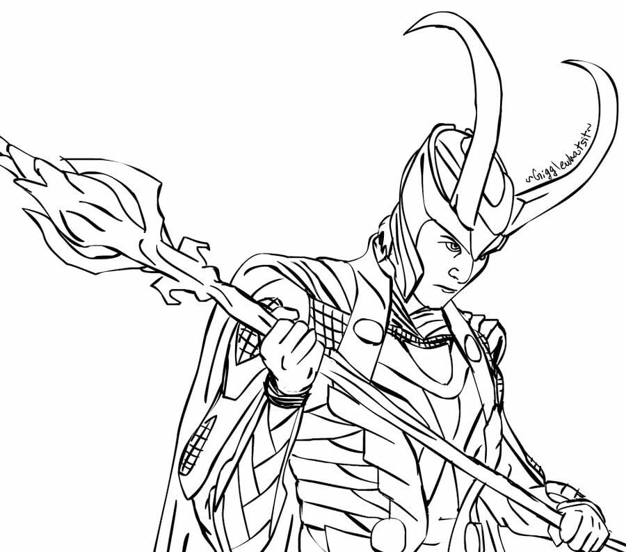 desenho do loki para atividades