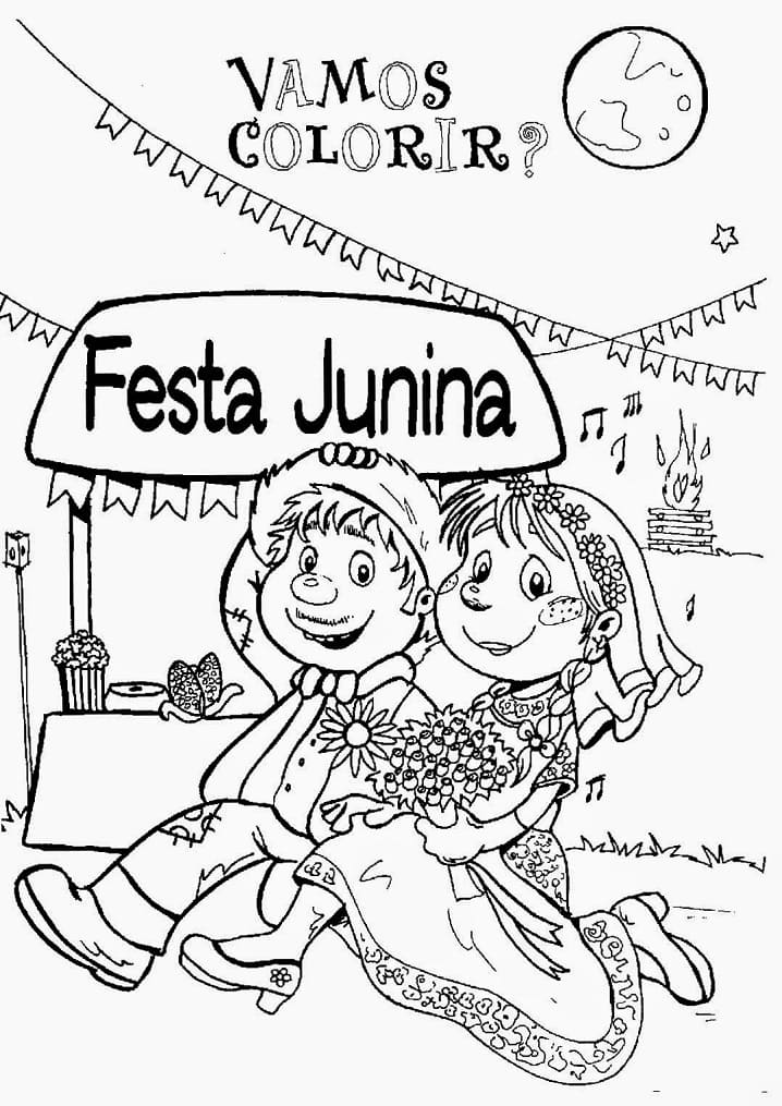 imagem de Festa Junina para colorir