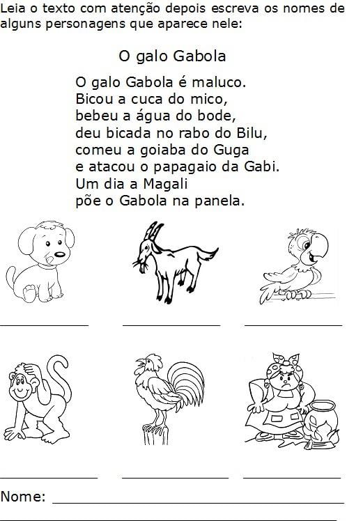 Família Silábica do G exercicios sala de aula