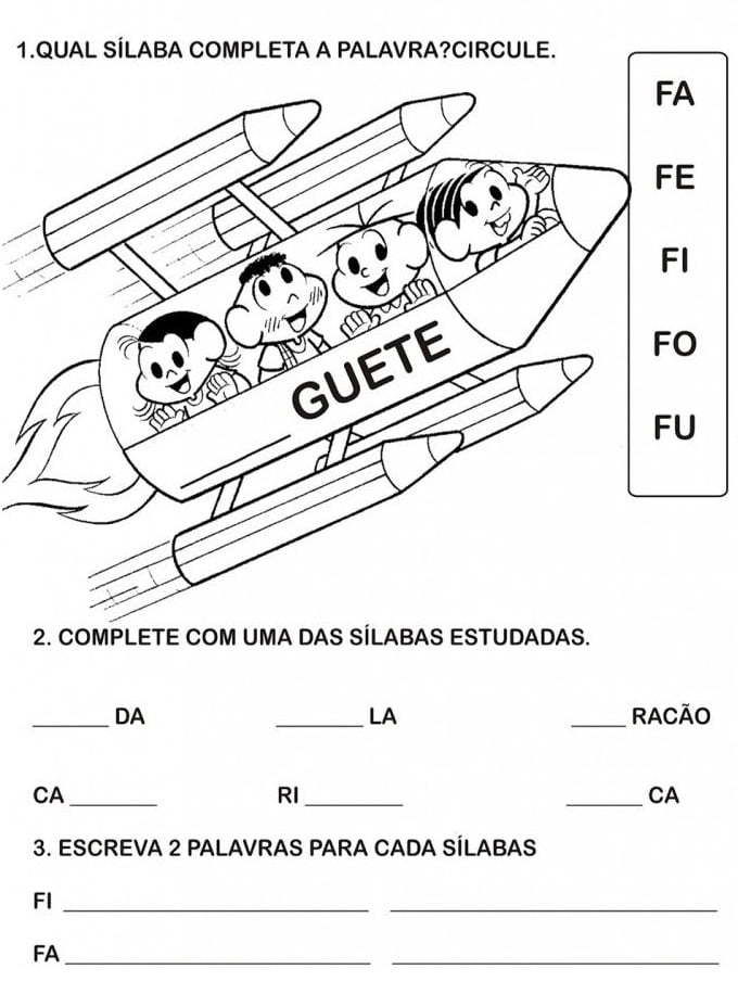 atividades Família Silábica do F imprimir