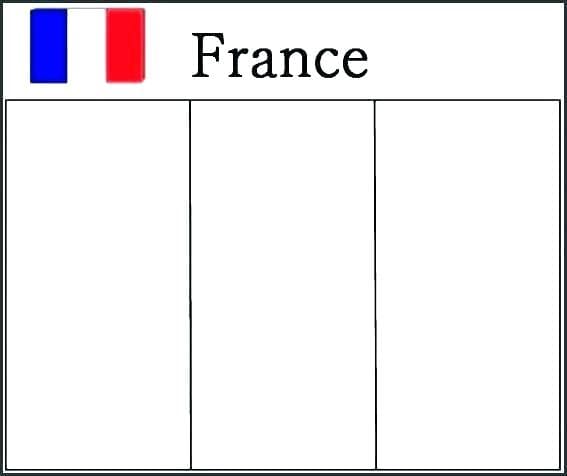 bandeira da França para colorir