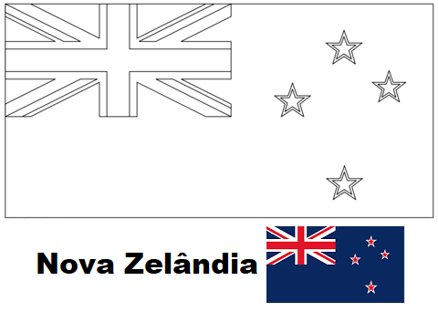 bandeira da nova zelandia para colorir