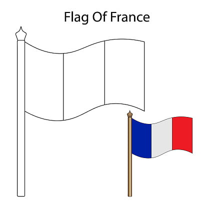 desenho da bandeira da França para colorir atividades