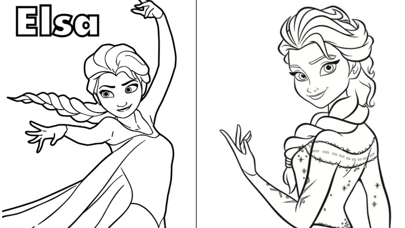 Desenho da Elsa para colorir, imprimir e pintar