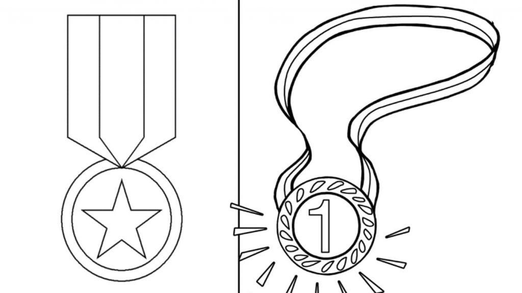 desenho de medalha para colorir e imprimir