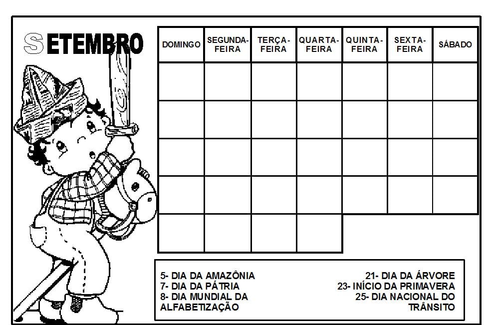 Exercícios dia da pátria 7 de setembro para colorir