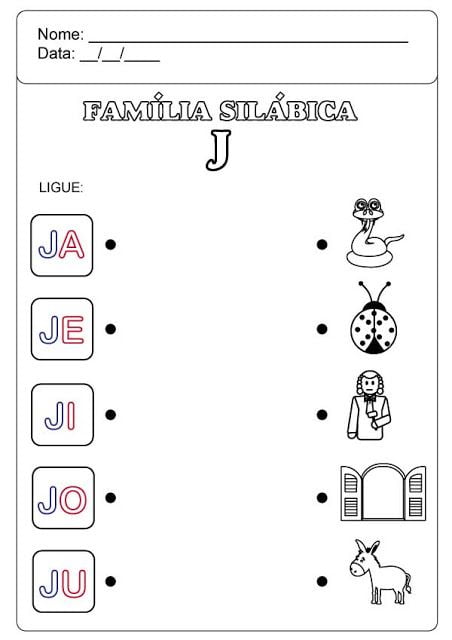 atividades Família Silábica do J