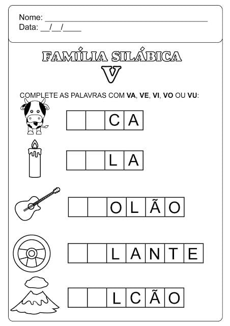 Família Silábica do V