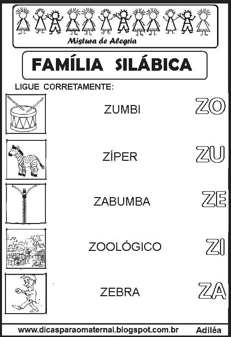 professores Família Silábica do Z sala de aula