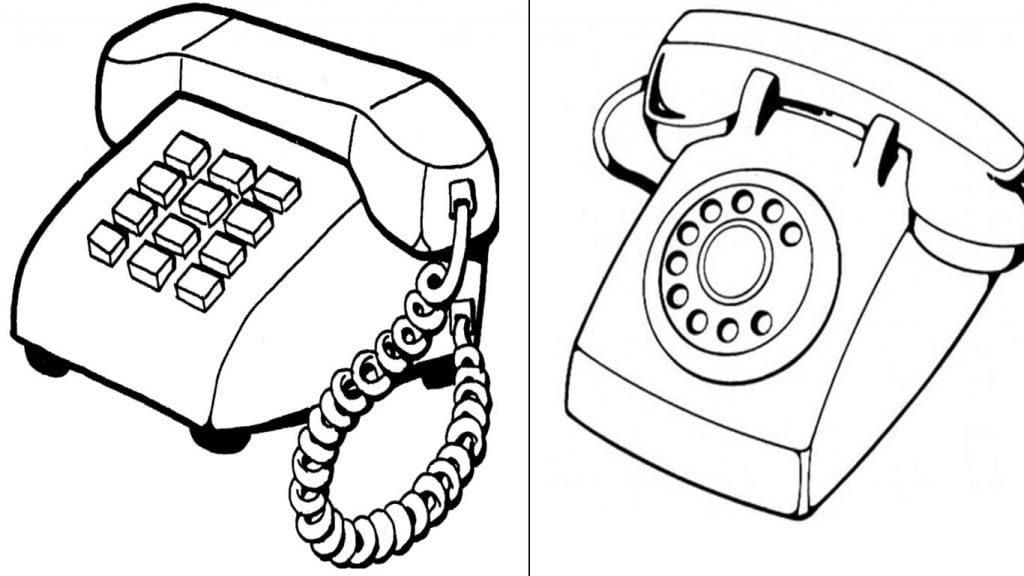 desenho de telefone para colorir e imprimir pintar